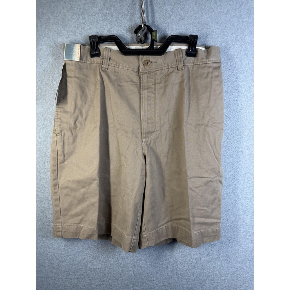 Breakwater Shorts Mens 34 Beige‎ Chino Flat Front 10" Inseam Summer Casual New